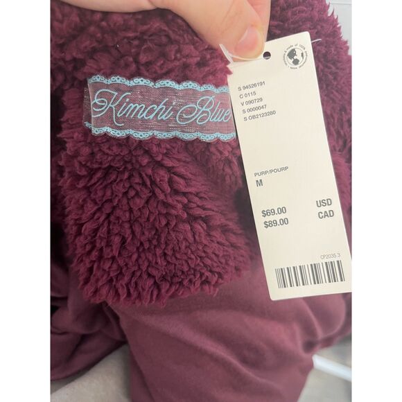 Kimchi Blue UO Snow Bunny Piled Fleece Zip-Up Jacket in Purple Size M NWT! SOFT! - Picture 4 of 6